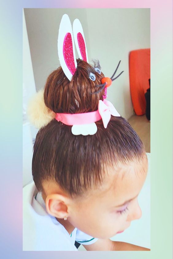 Penteado de Páscoa com Orelhas de Coelho