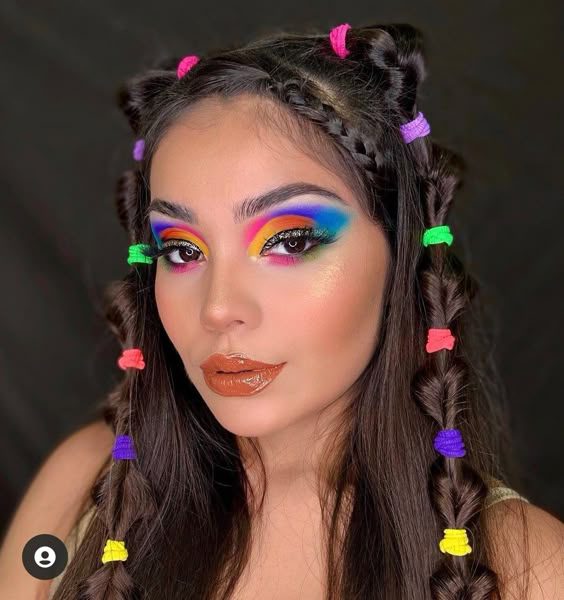 Penteado de Rabo de Cavalo Mágico com Neon